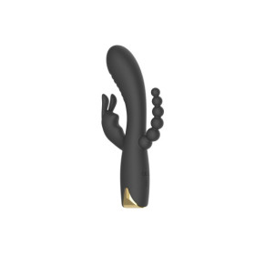 Vibromasseur triple stimulation très puissant noir USB 